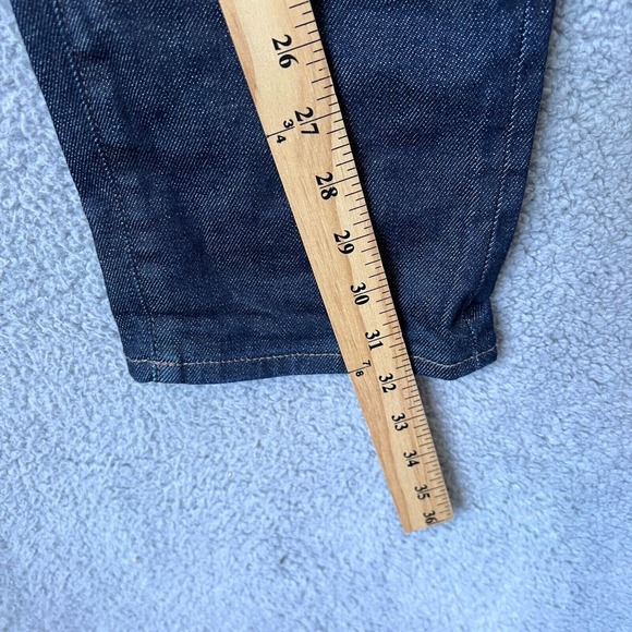 Uniqlo Jeans Mens 36x32 Blue Dark Wash Slim Straight Leg‎ Kaihara Selvedge - Picture 6 of 14